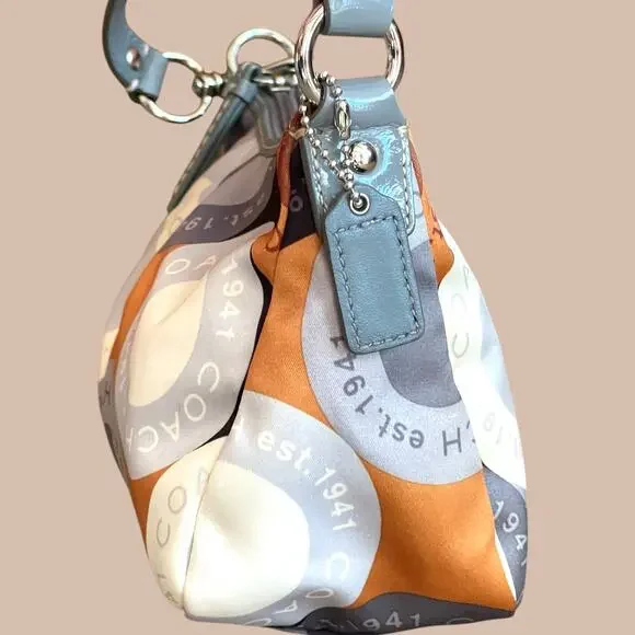 COACH Madison Sateen Snaphead Multicolor Handbag Wristlet Leather Strap F44136 - Picture 3 of 8